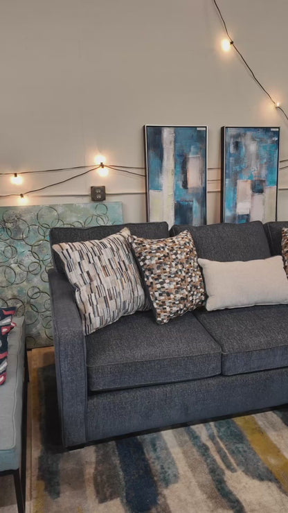 Aspen Reversible Chaise Sofa in Blue Indigo
