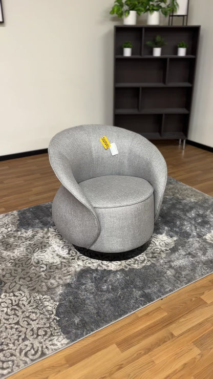 Rose Shape Swivel Chair in Light Grey