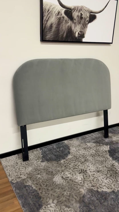 Rivet Curved Queen Headboard in White