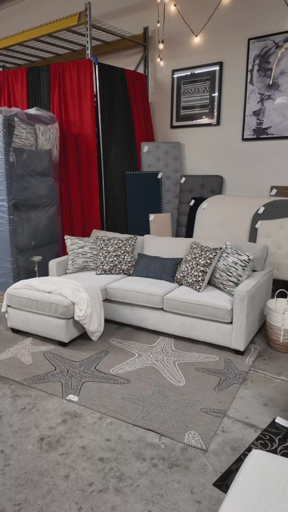 Aspen Reversible Chaise Sofa in Cashmere White
