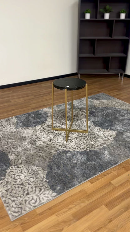 Marble Accent Table in Black & Gold