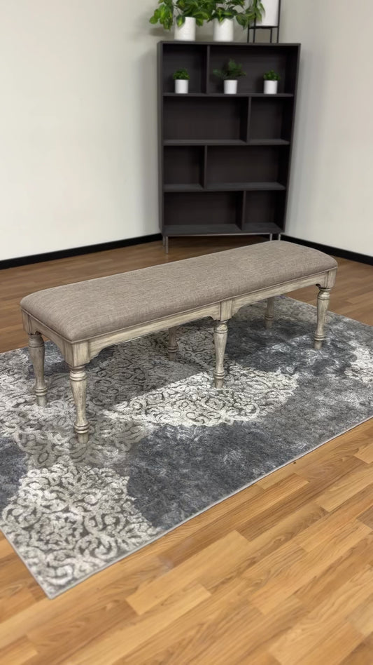 Flexsteel Wynwood Plymouth Bench in Light Grey