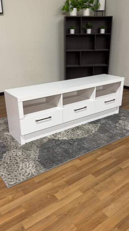 3 Drawer TV Stand in White
